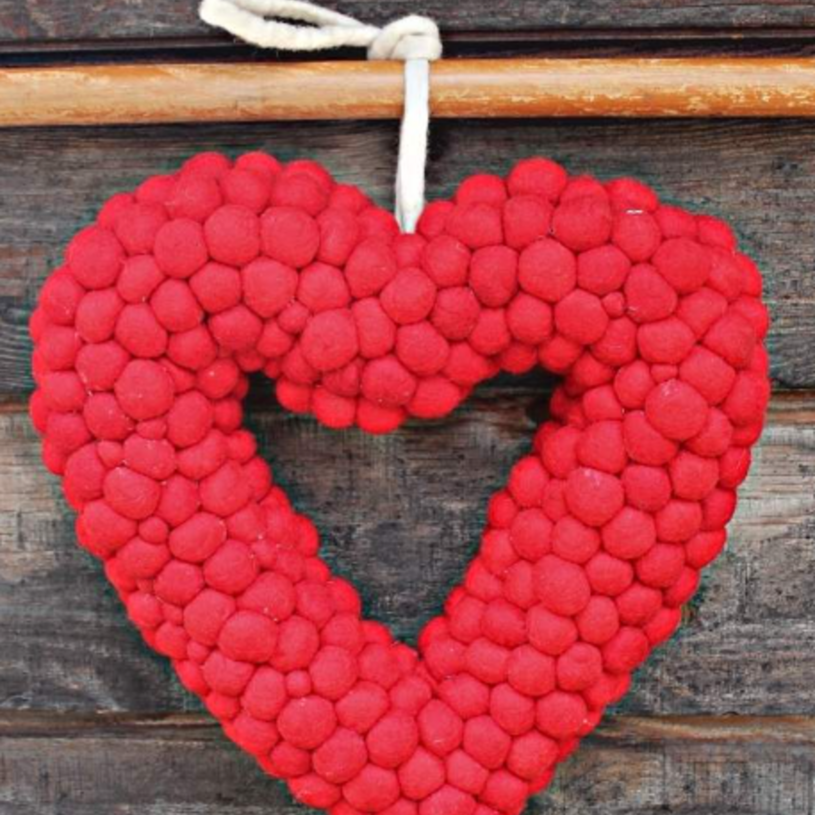 Ganesh Himal Felt Ball Wreath- Heart