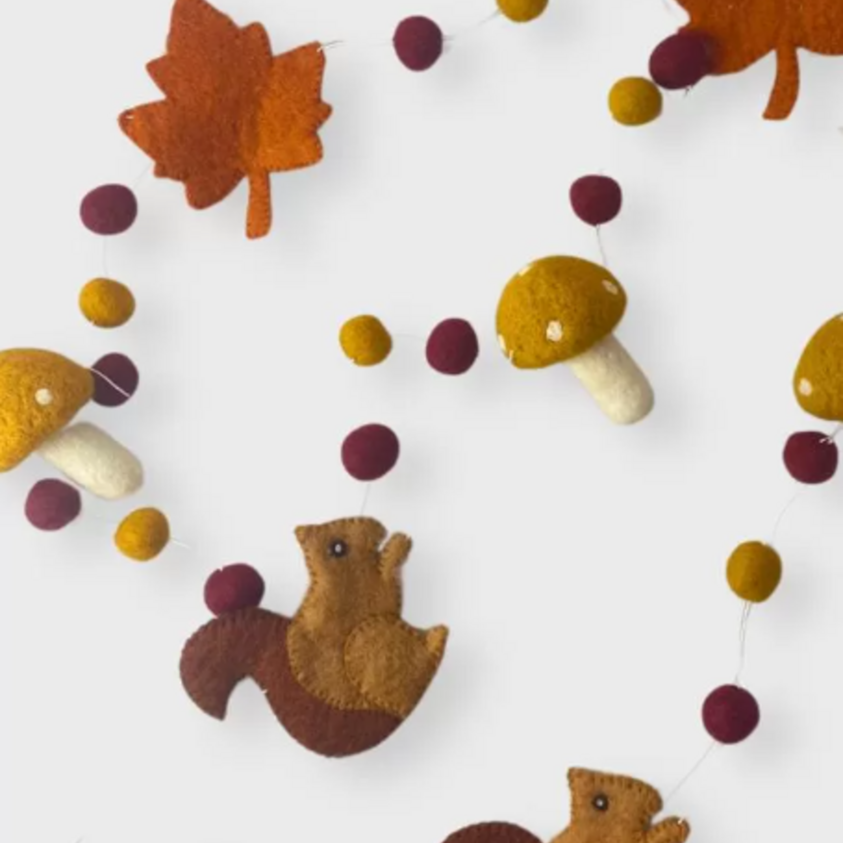 Ganesh Himal Fall Felted  Garland, 91 inches long