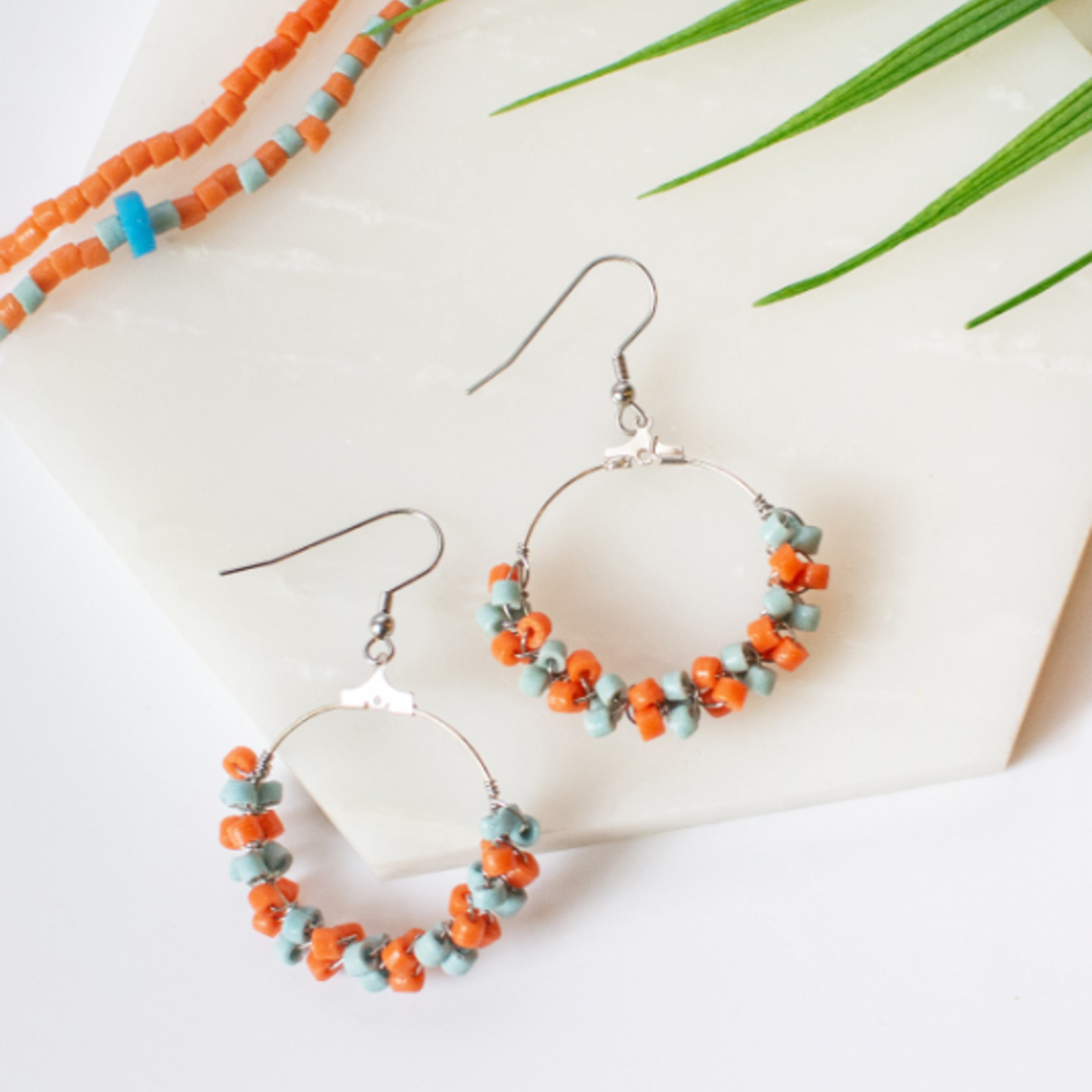 Global Mamas Drift: Earrings-Orange