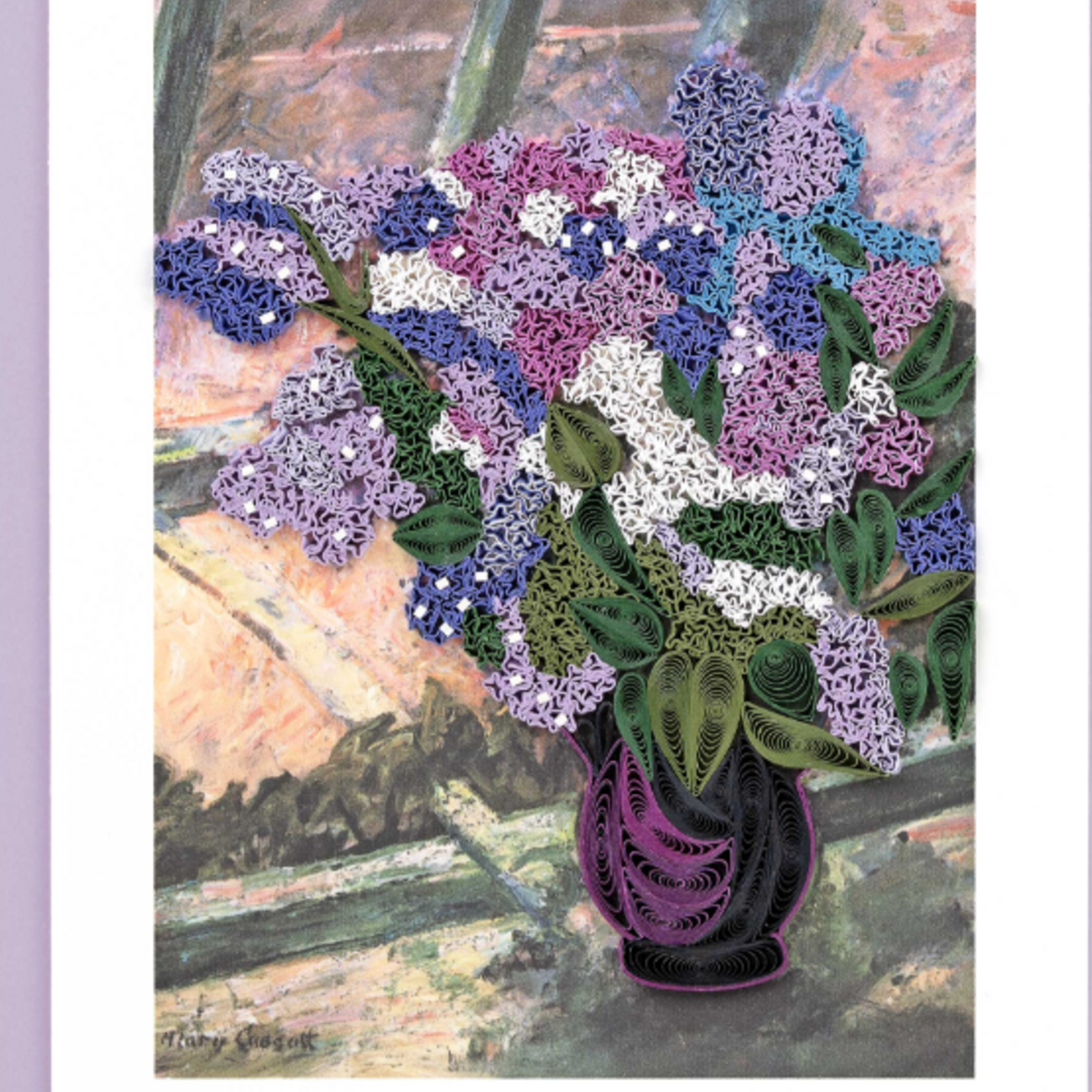 Quilling Card Lilacs in a Window Quilled Card- Artist Series- Cassatt