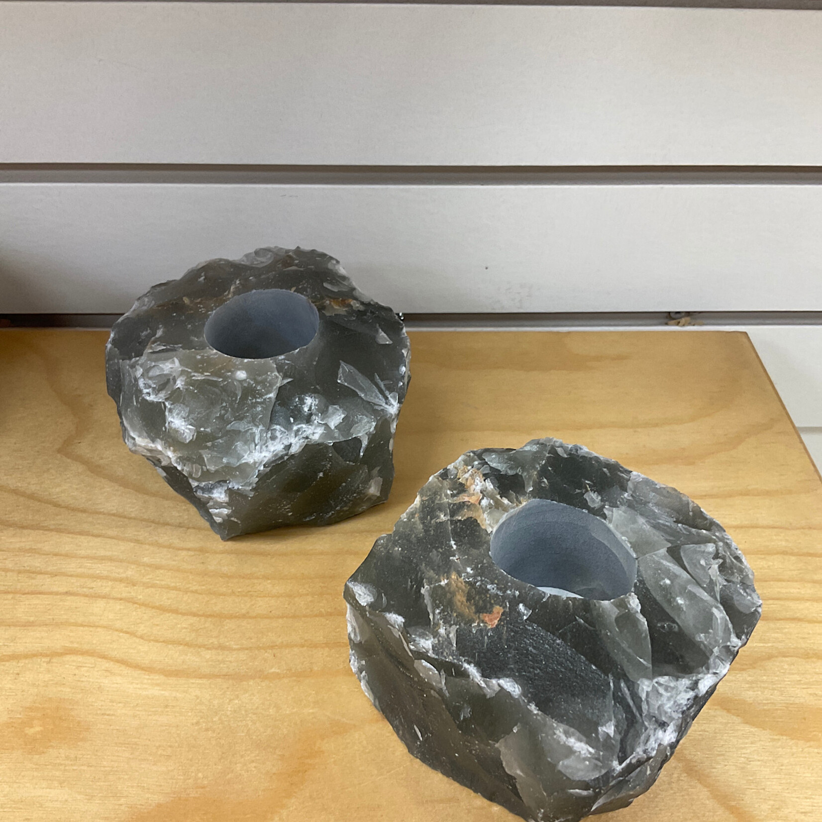 Minga Imports Natural Mineral Candle Holder