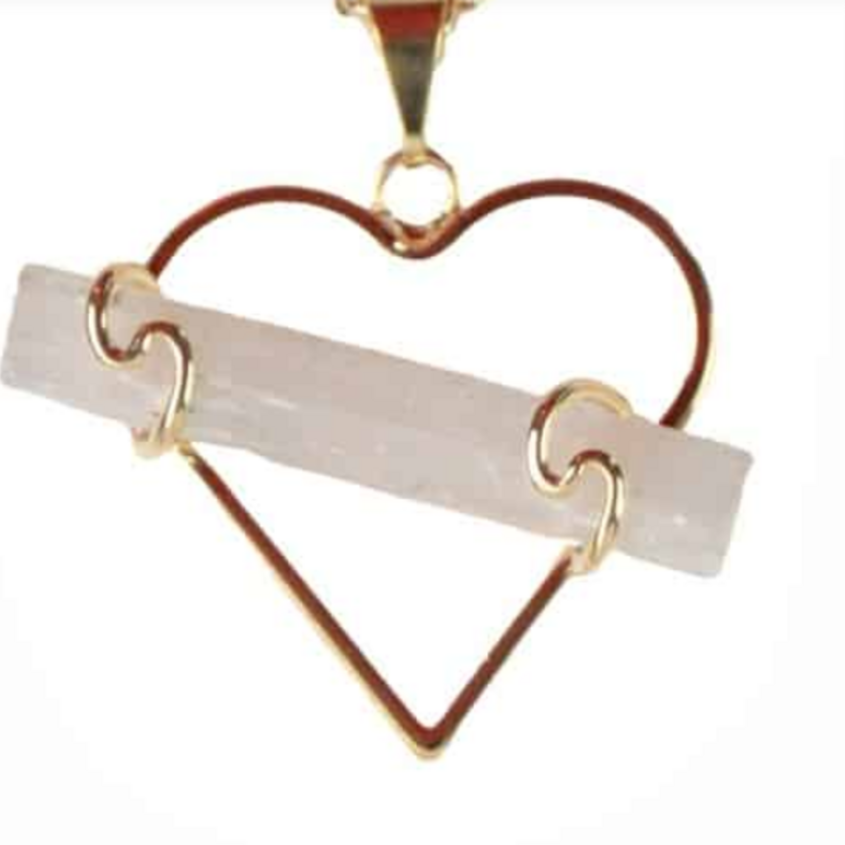 Minga Imports Heart With Crystal Necklace