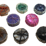 Minga Imports Variedad Agate Coaster Set 4, Assorted Colors