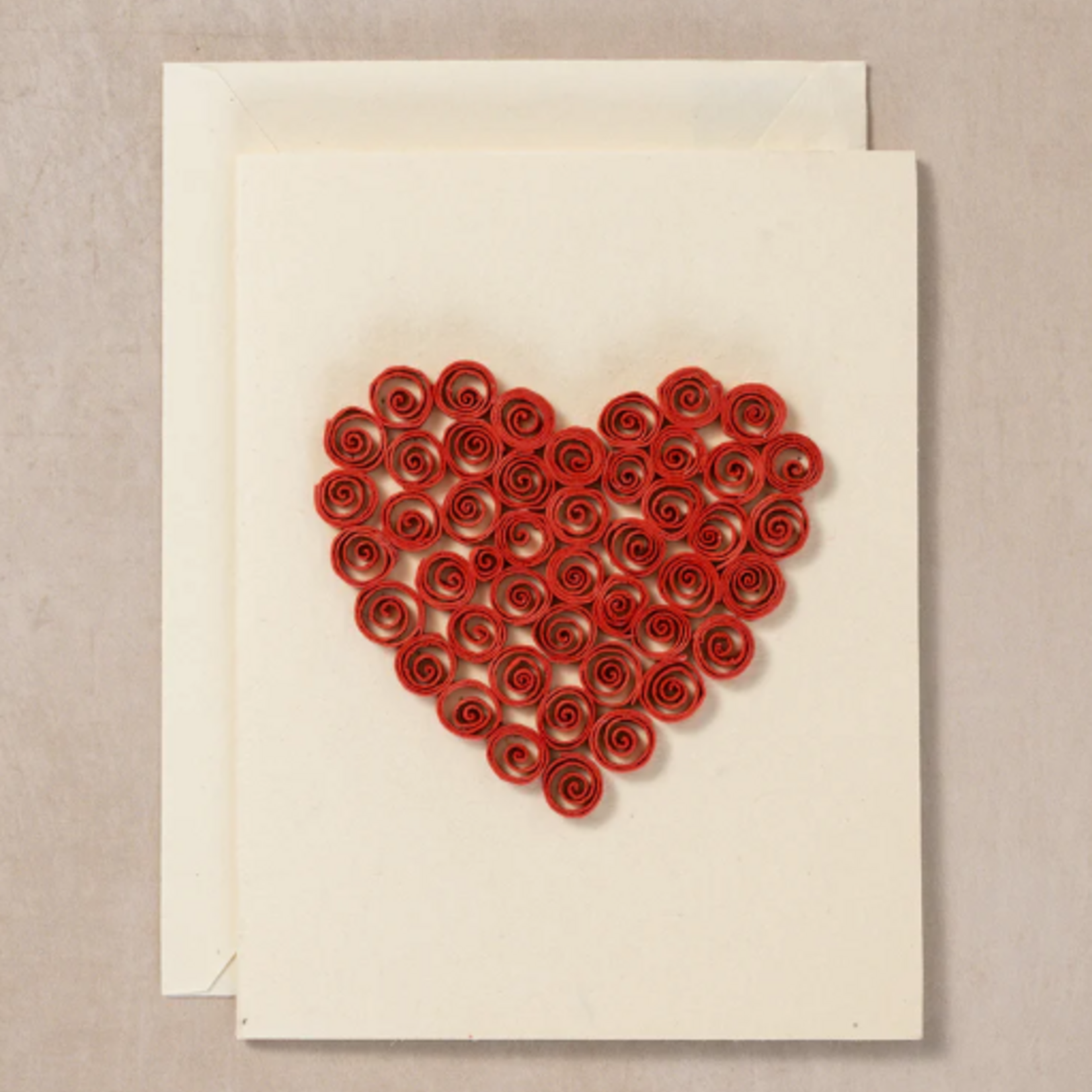 Ten Thousand Villages Handcrafted Quilled Heart Card