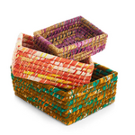 Serrv Rectangular Chindi Basket-Large- Assorted Colors