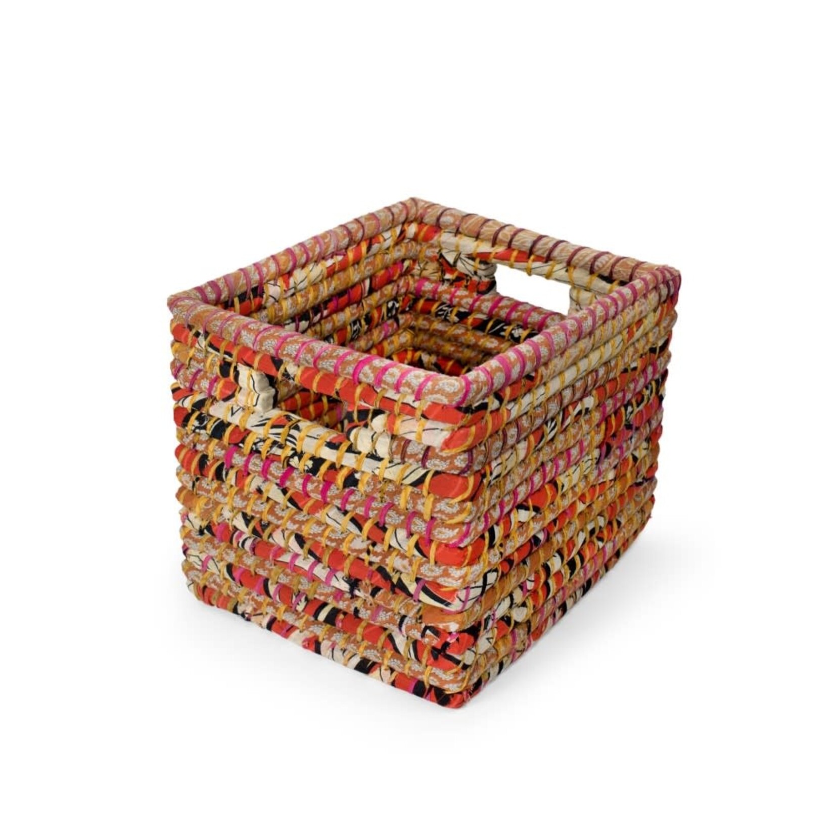 Ten Thousand Villages Sari Storage Basket 14x12x12