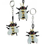 Unique Batik Bumblebee Beaded Keychain