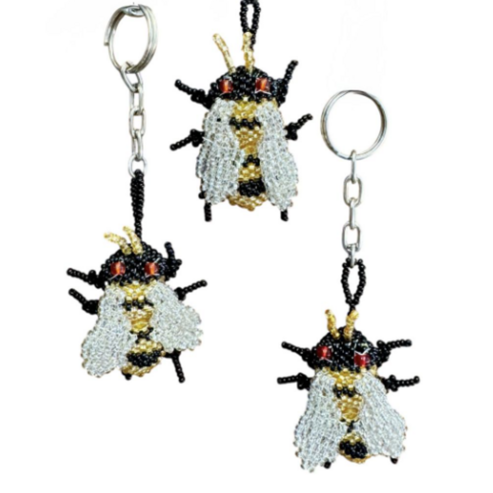 Unique Batik Bumblebee Beaded Keychain