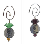 Unique Batik Circle Droplet Charm Earrings