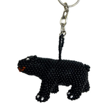 Unique Batik Black Bear Beaded Keychain
