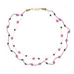 Unique Batik Aerial Two Strand Necklace
