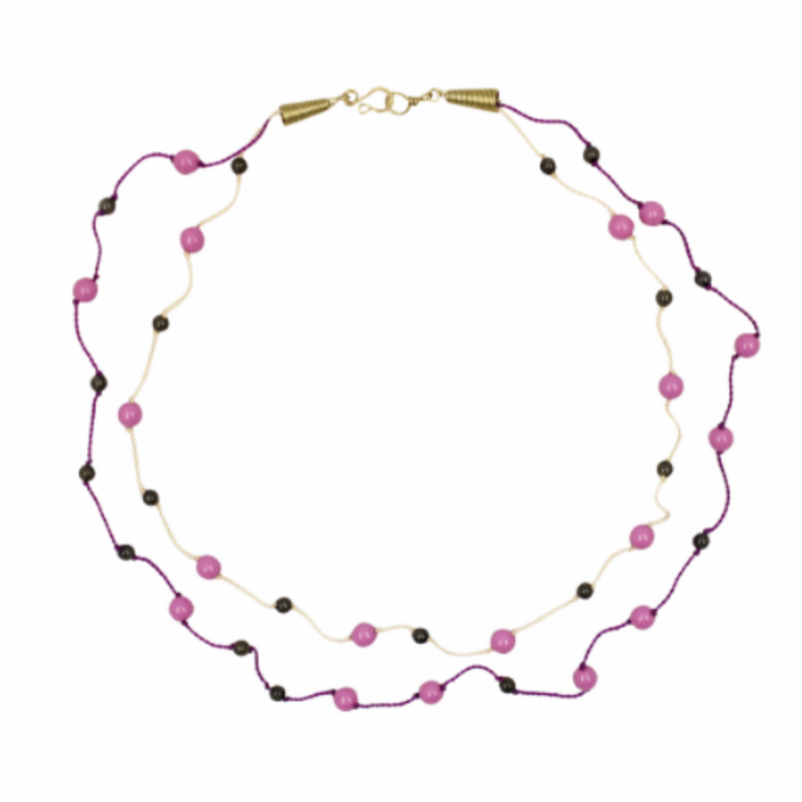 Unique Batik Aerial Two Strand Necklace