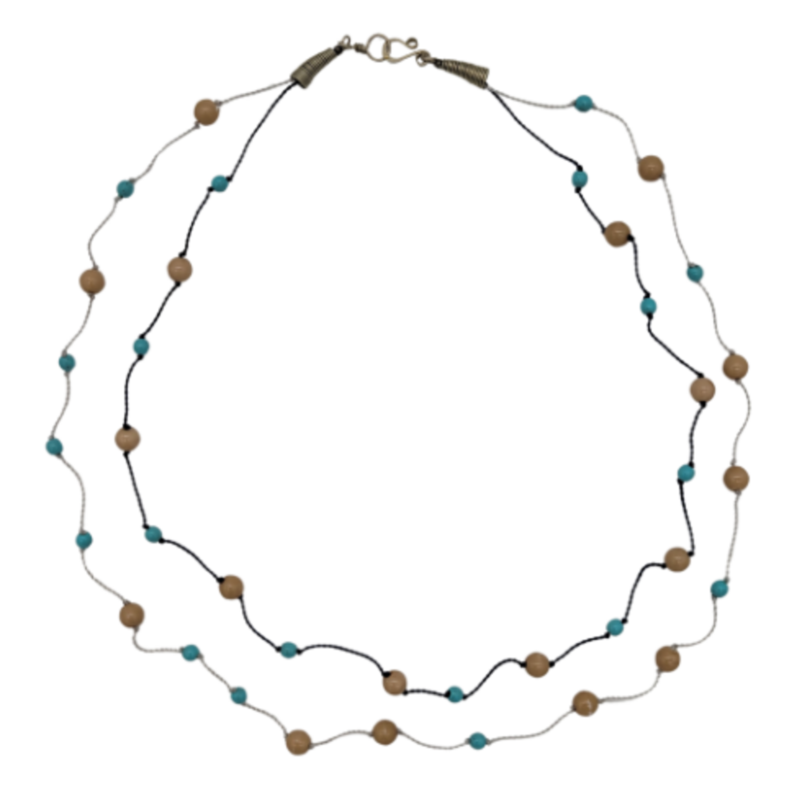 Unique Batik Aerial Two Strand Necklace