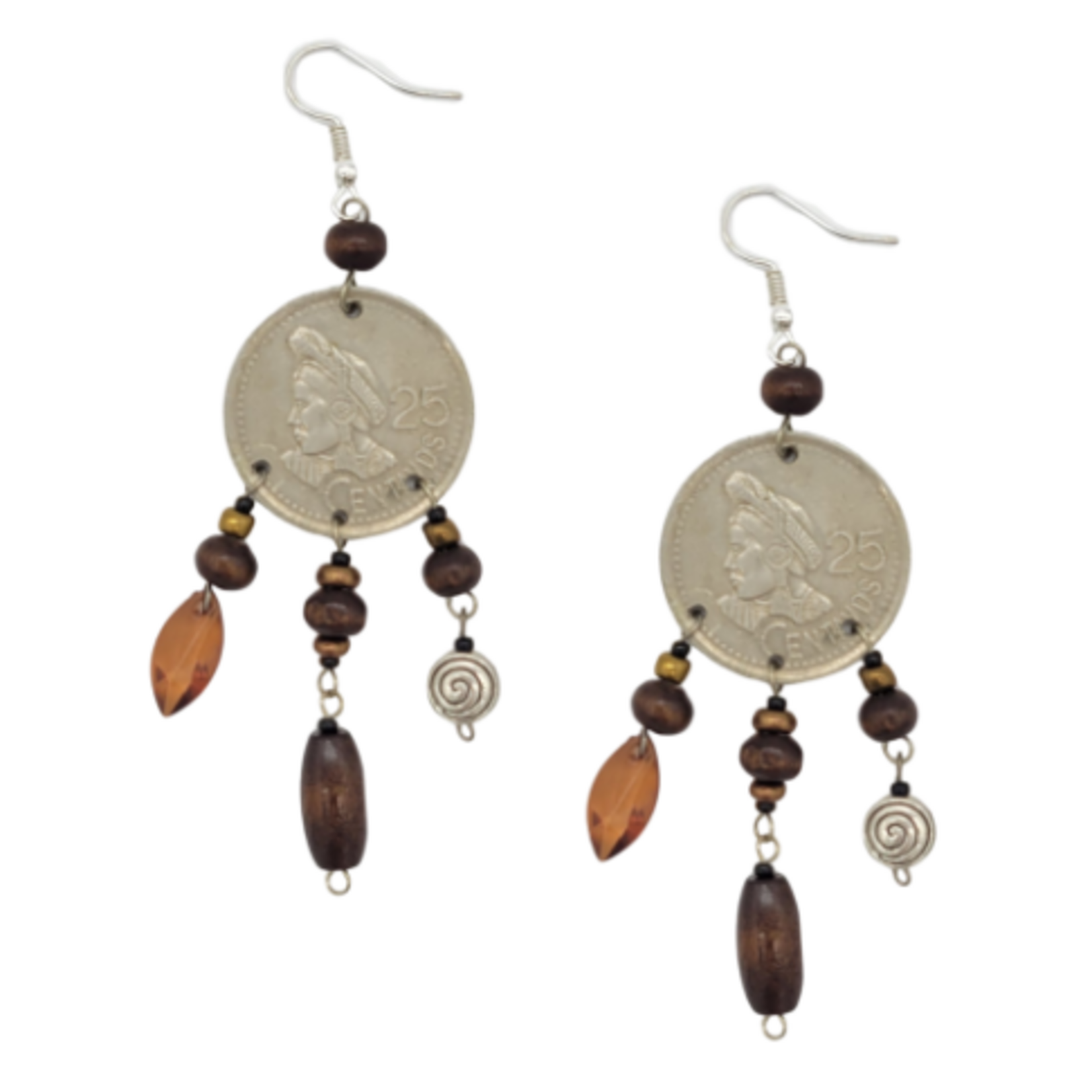 Unique Batik Centavos Coin Charm Earrings