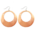 Unique Batik Copper Hoop Earrings