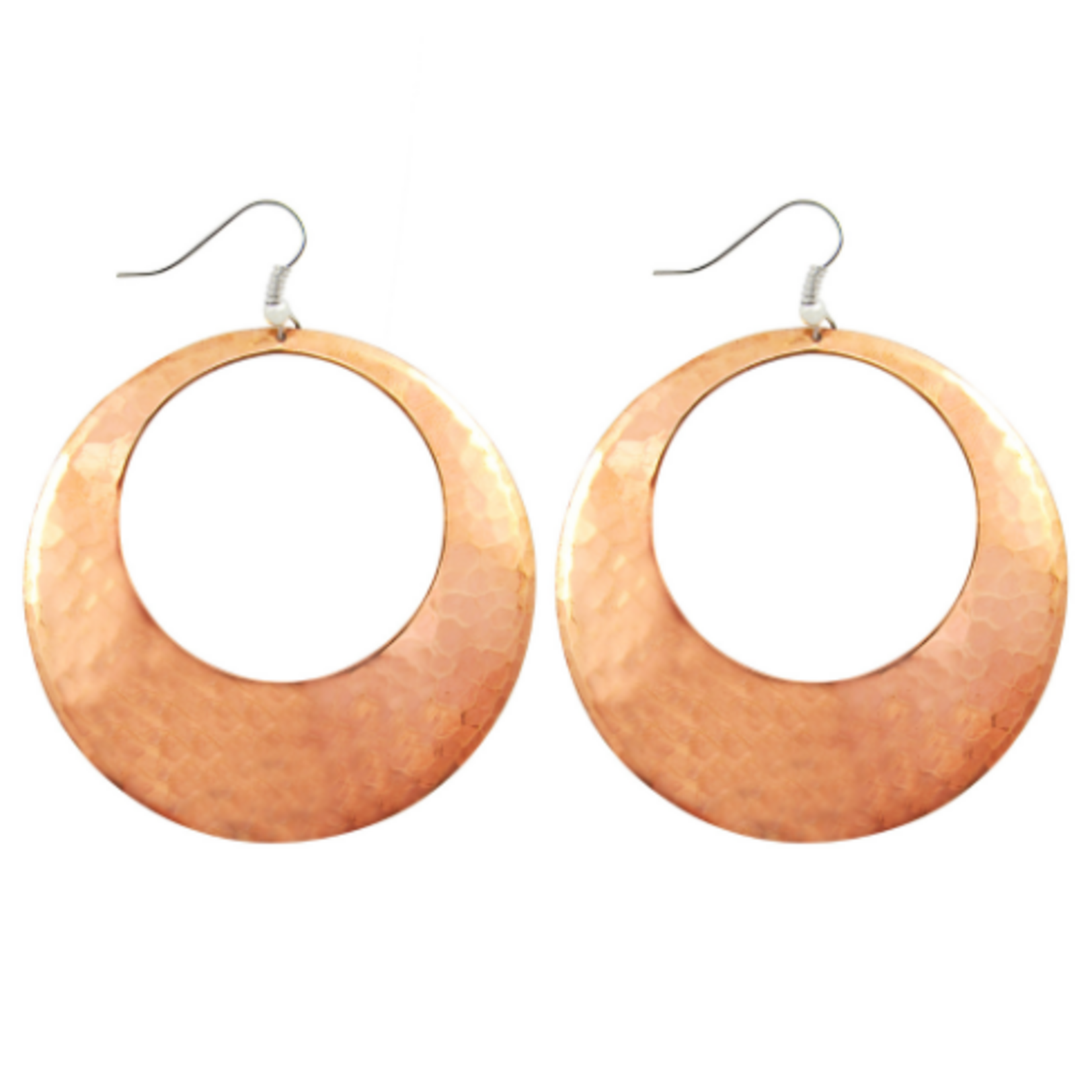 Unique Batik Copper Hoop Earrings