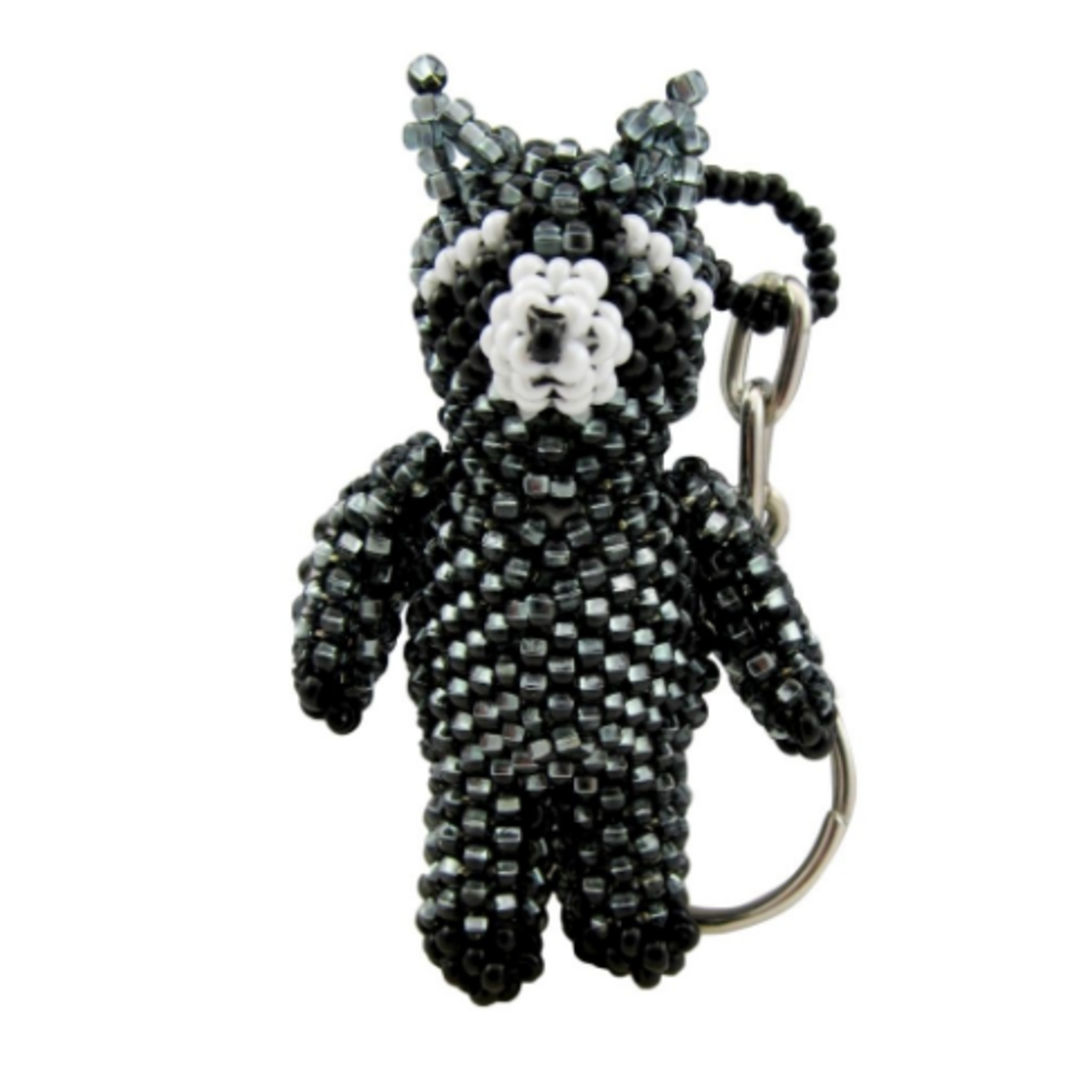 Unique Batik Raccoon Beaded Keychain