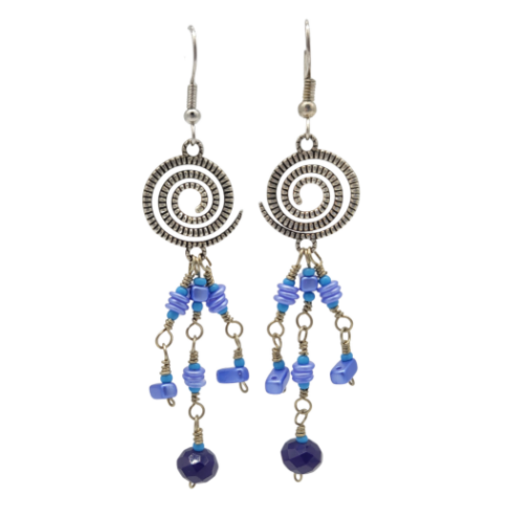 Unique Batik Spiral Charm Earrings-Assorted