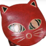 Ten Thousand Villages Cat Coin Purse-Red