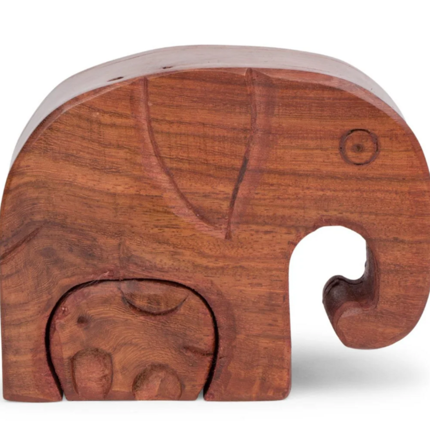 Ten Thousand Villages Mom and Baby Elephant Puzzle Box