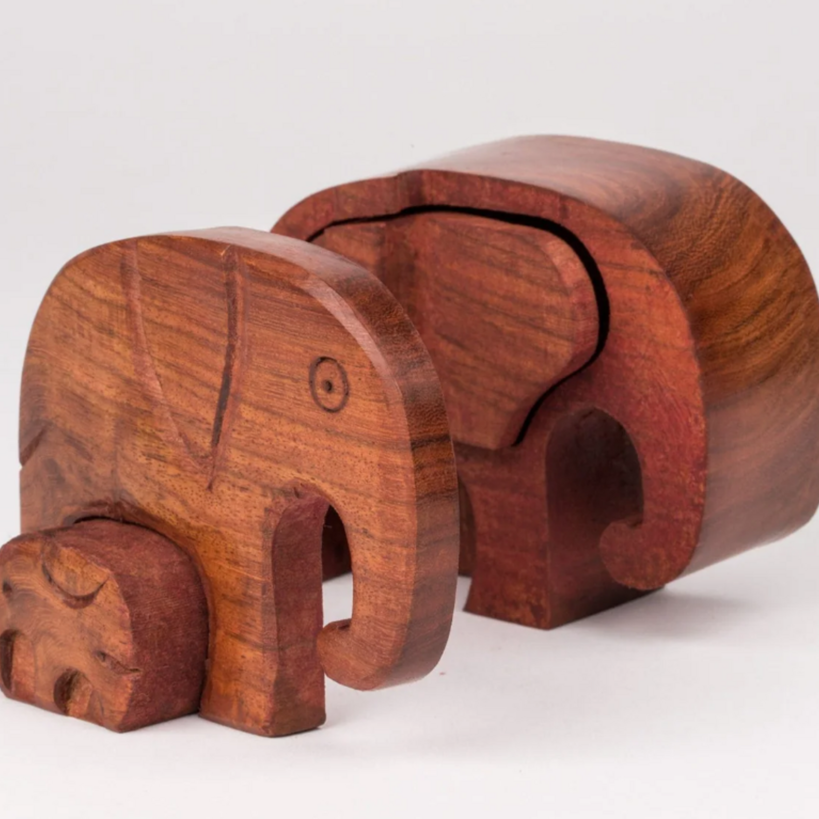 Ten Thousand Villages Mom and Baby Elephant Puzzle Box