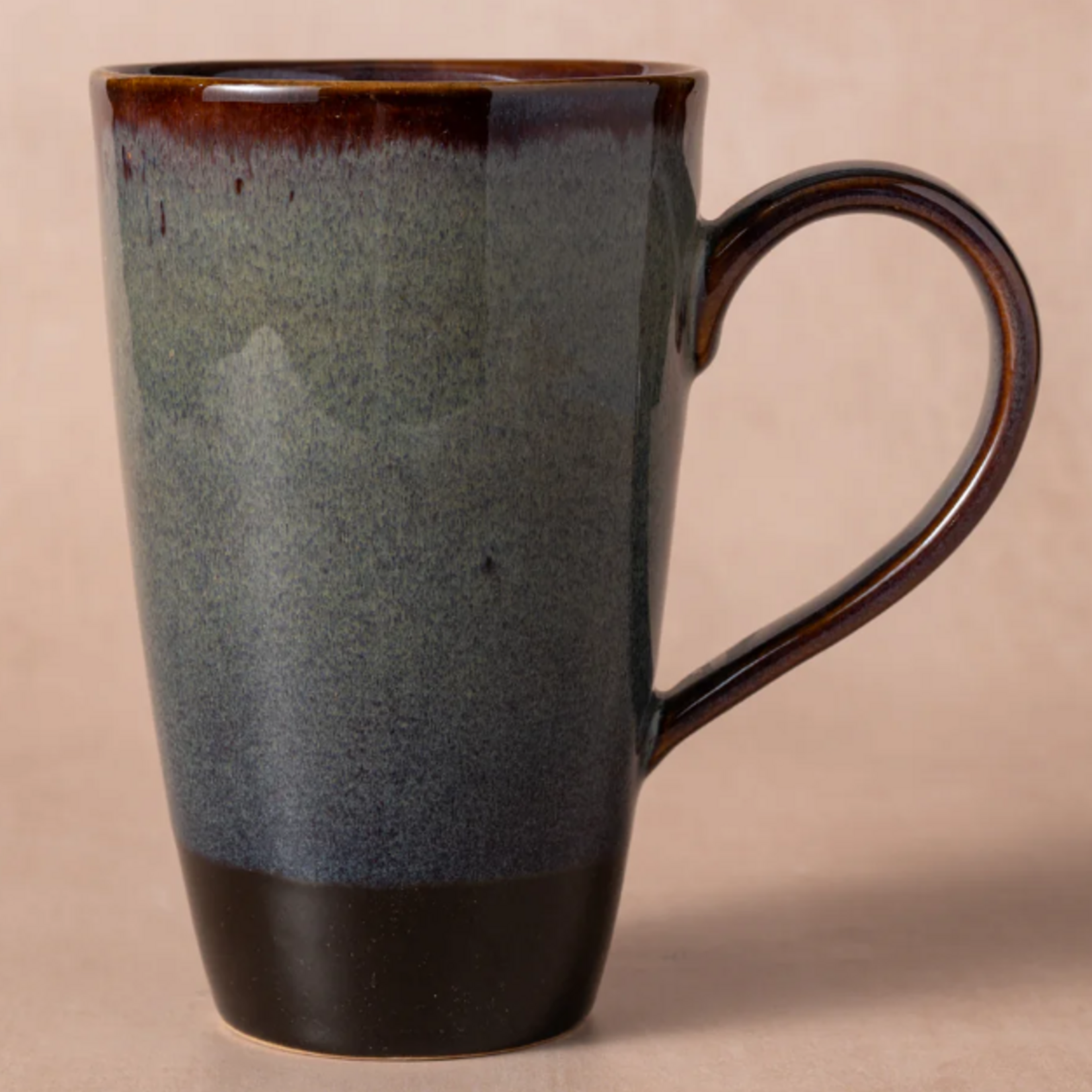 Ten Thousand Villages Mekong Tall Drip Glaze Mug