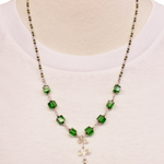 Unique Batik Glass Cube Beaded Necklace