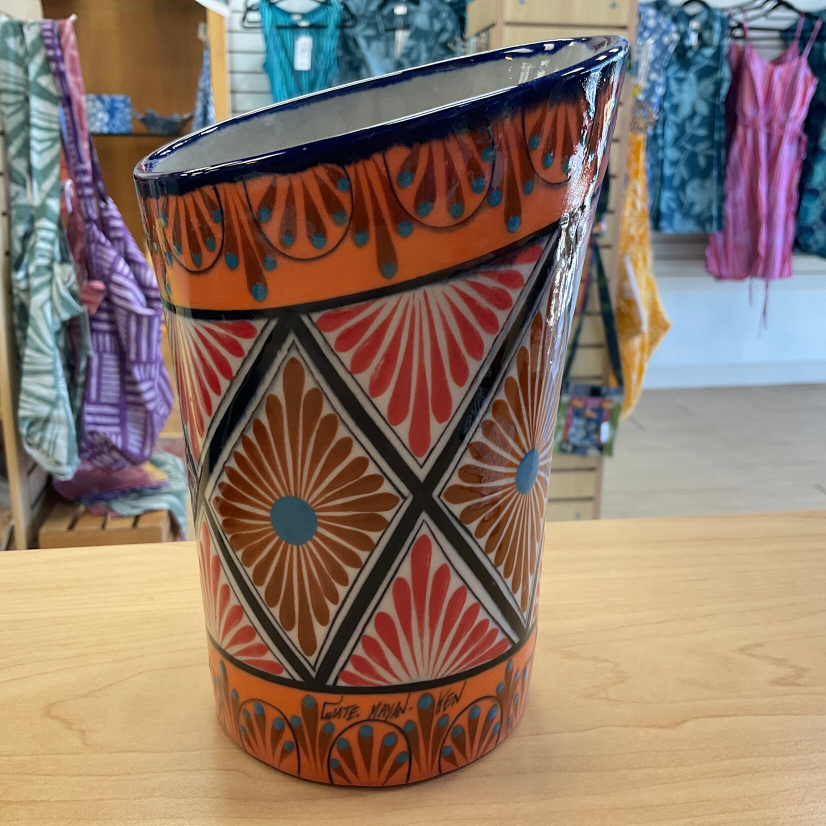 Unique Batik Florero Ceramic Vase- Medium