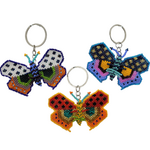 Unique Batik Butterfly Beaded Keychain