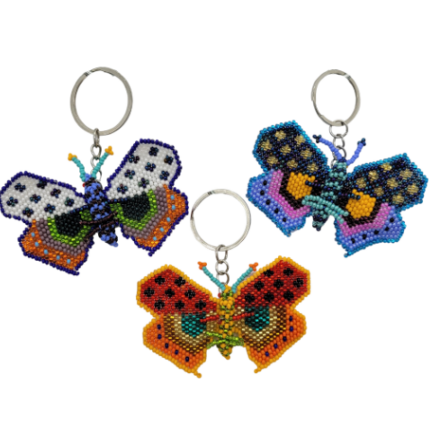Unique Batik Butterfly Beaded Keychain