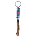 Unique Batik Leather Beaded Tassel Keychain- Assorted