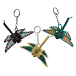 Unique Batik Dragonfly Beaded Keychain