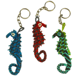 Unique Batik Seahorse Beaded Keychain
