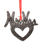 Global Crafts Mr and Mrs Newlywed Heart- Metal Drum Christmas Ornament