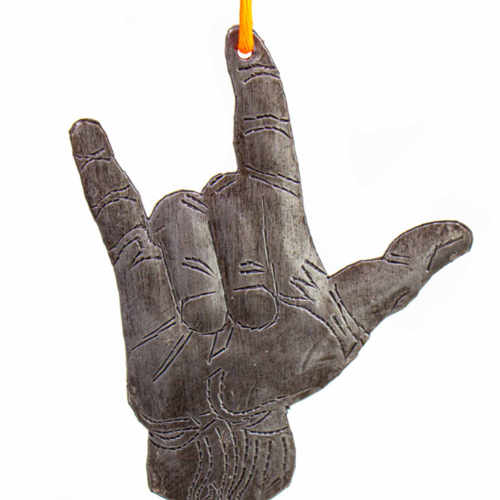 Global Crafts Love You Sign Metal Drum Ornament