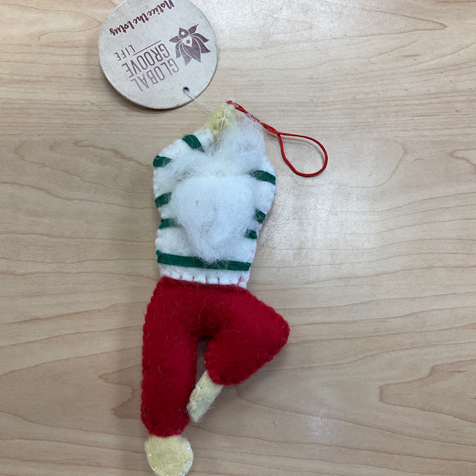 Global Crafts Yoga Santa Felt Ornament