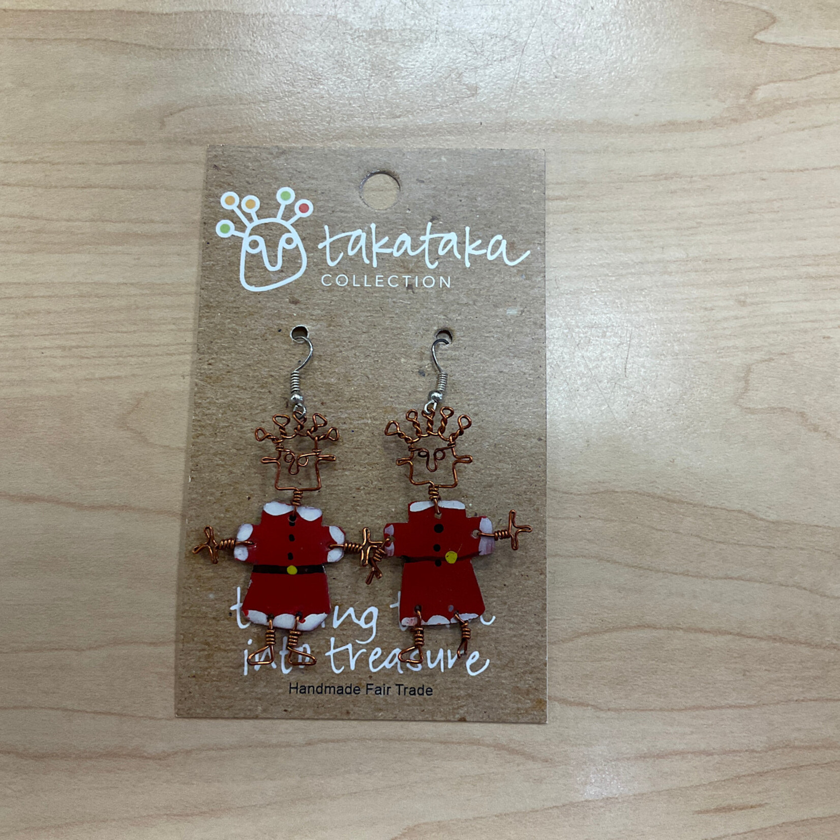 Dancing Girl Santa Earrings