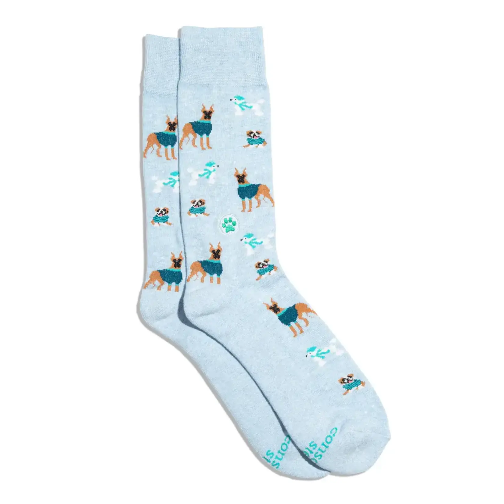 Conscious Step Socks that Save Dogs- Bright Blue- Medium