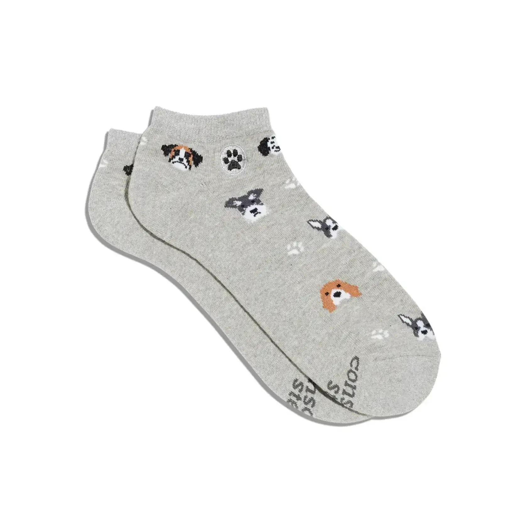 Conscious Step Socks that Save Dogs- Faces, Ankle- Medium