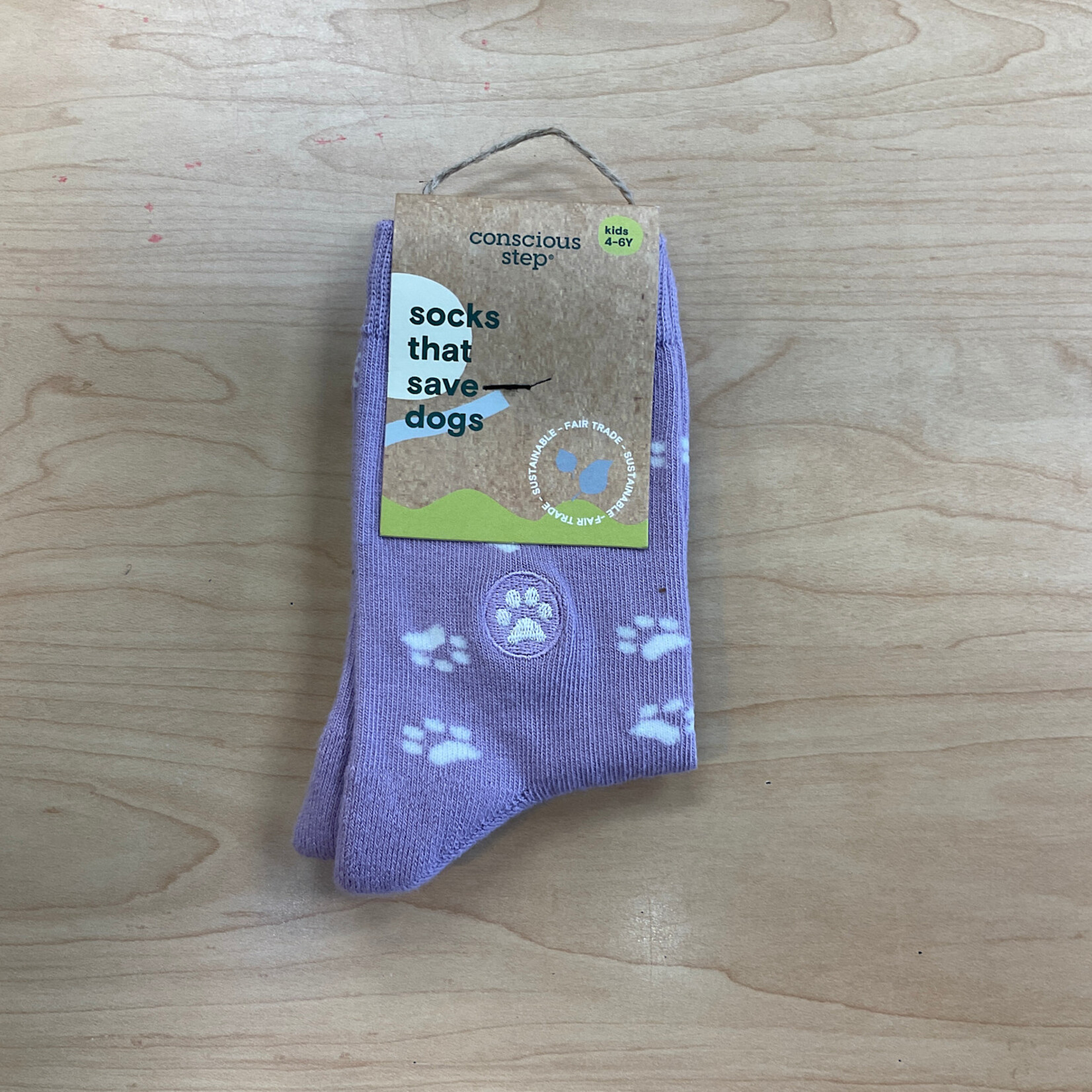 Conscious Step Socks that Save Dogs-Purple Paws-Preschool