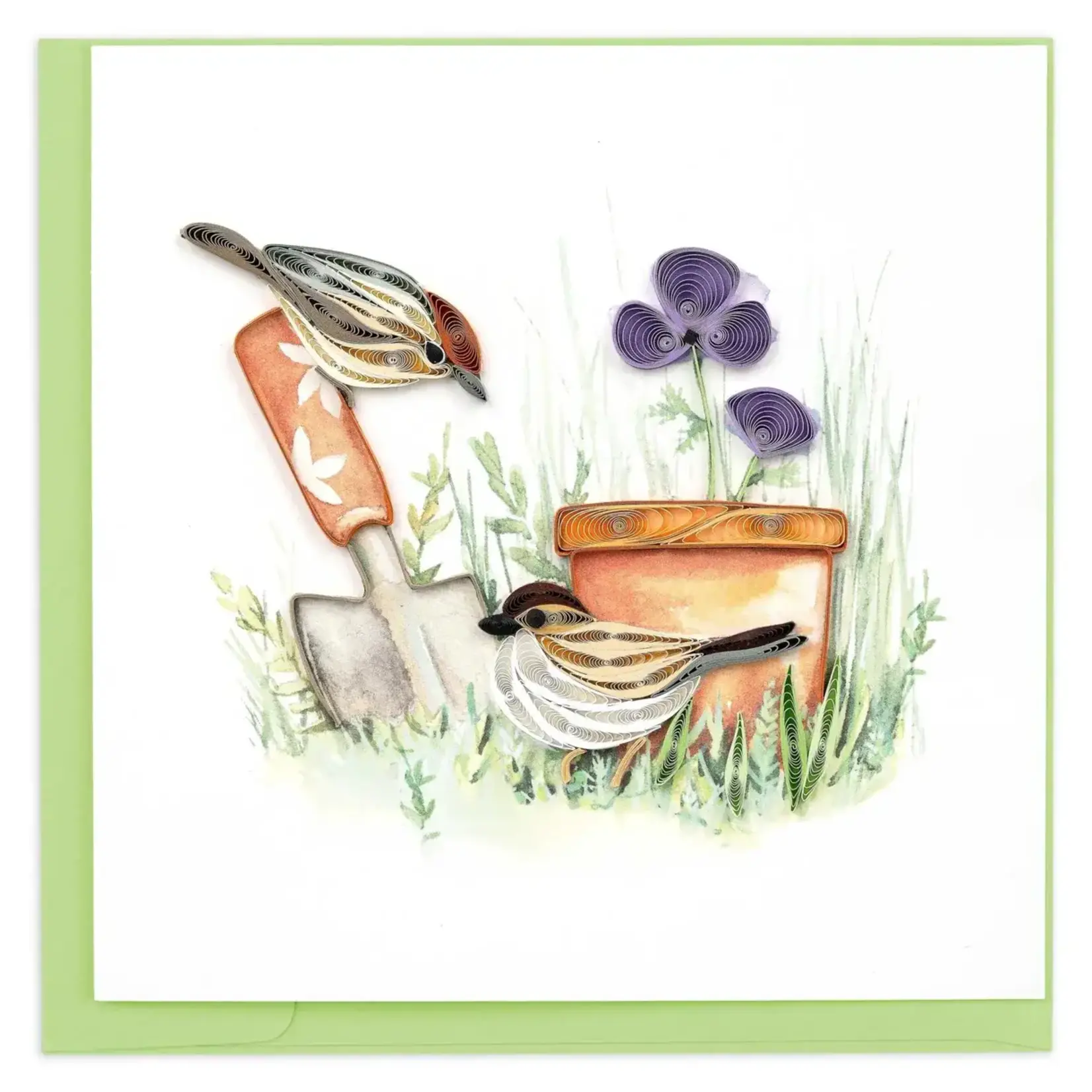 Quilling Card Garden Sparrow Quilled Card