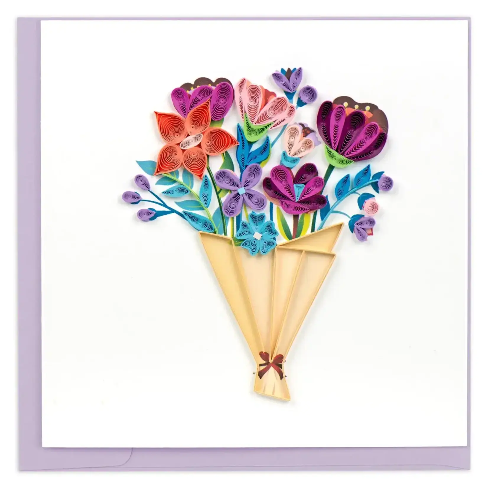 Quilling Card Playful Flower Bonquet Quilled Card
