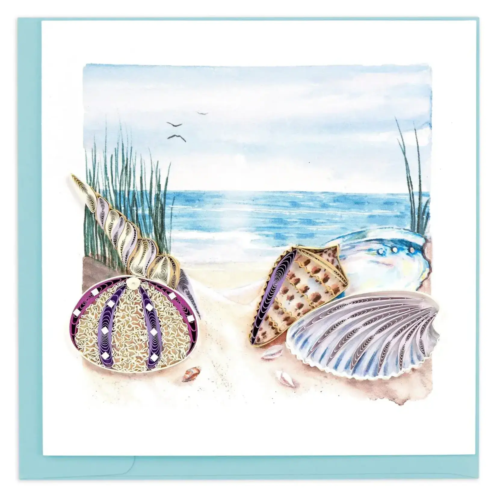 Quilling Card Seashells on the Shore Quilled Card