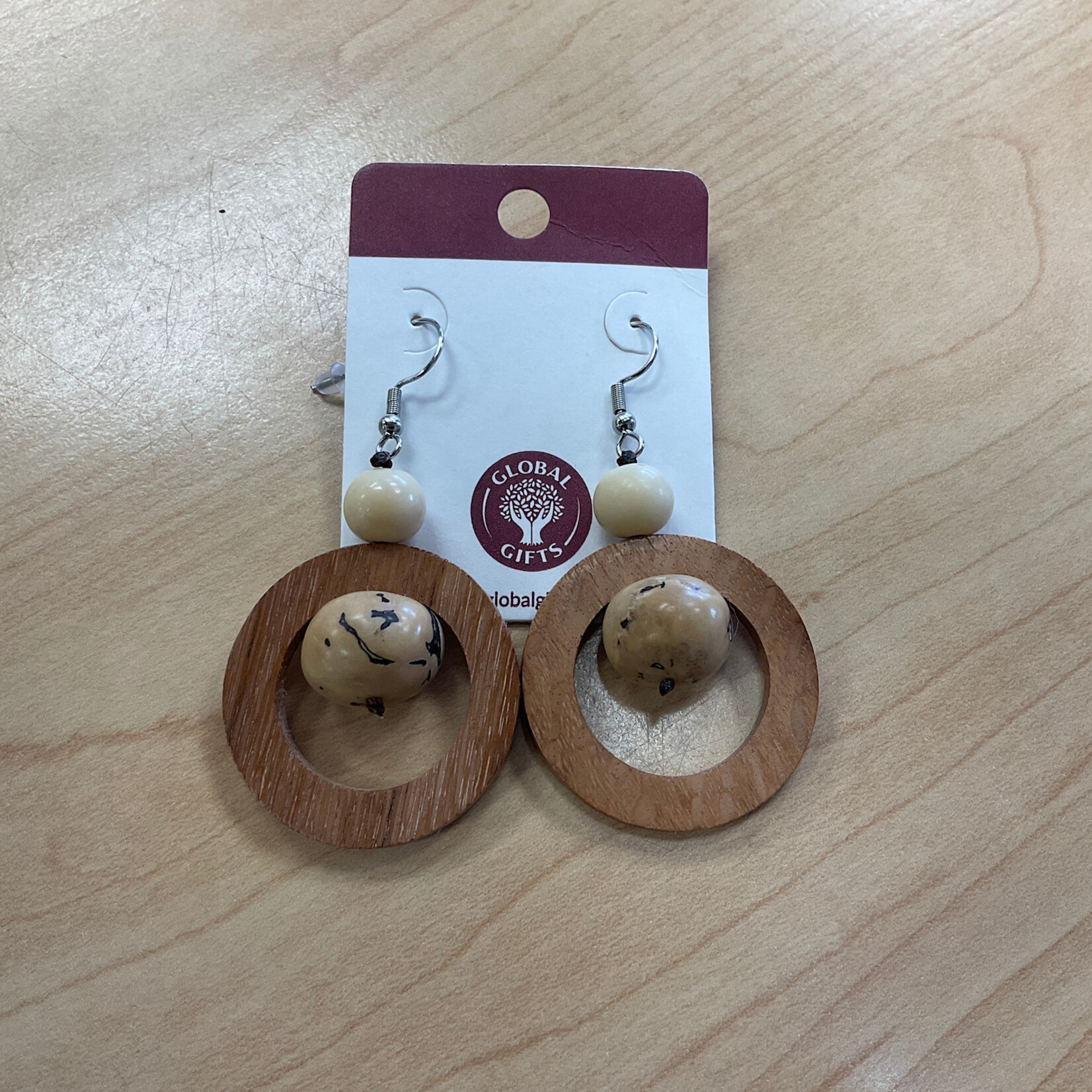 Ten Thousand Villages Embrace Tagua Dangle Earrings