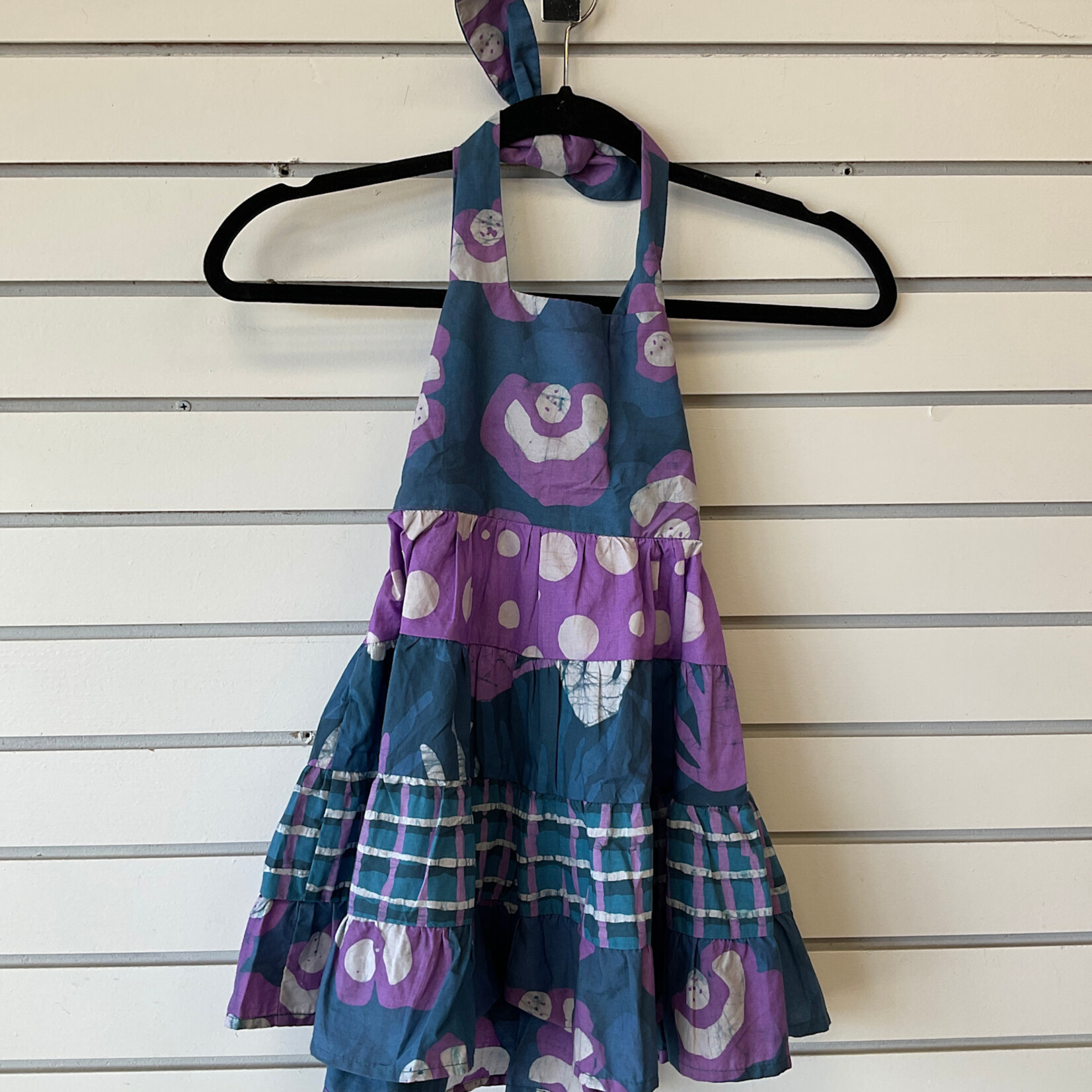 Global Mamas Carousel Dress: Poppies-Teal-Organic-Size 4