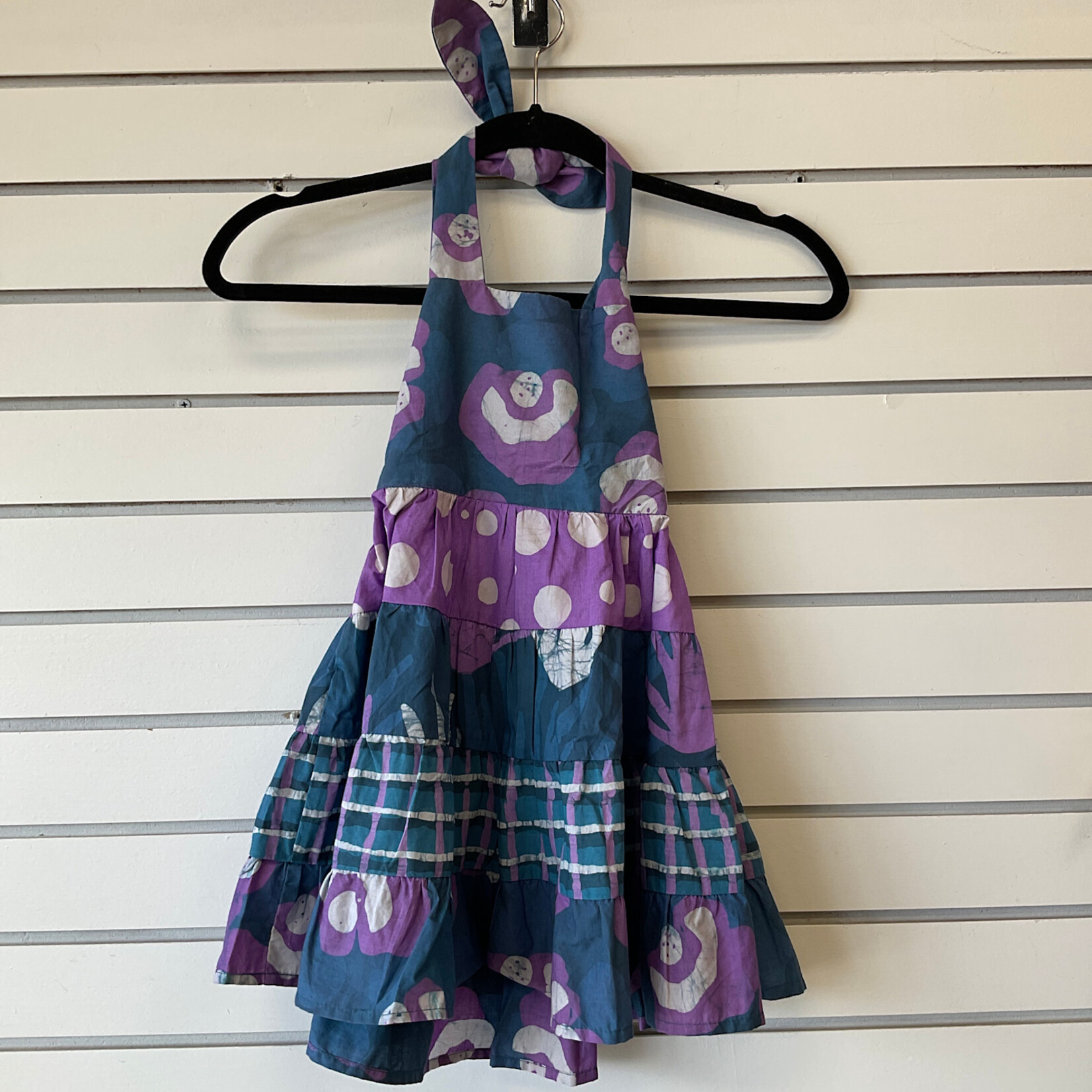 Global Mamas Carousel Dress: Poppies-Teal-Organic-Size 6