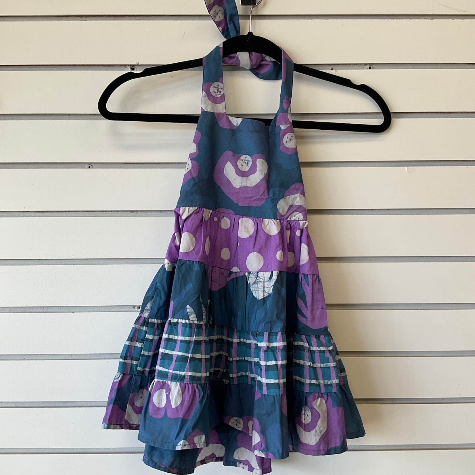 Global Mamas Carousel Dress: Poppies-Teal-Organic-Size 8