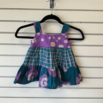 Global Mamas Carousel Dress: Poppies-Teal-Organic-18M