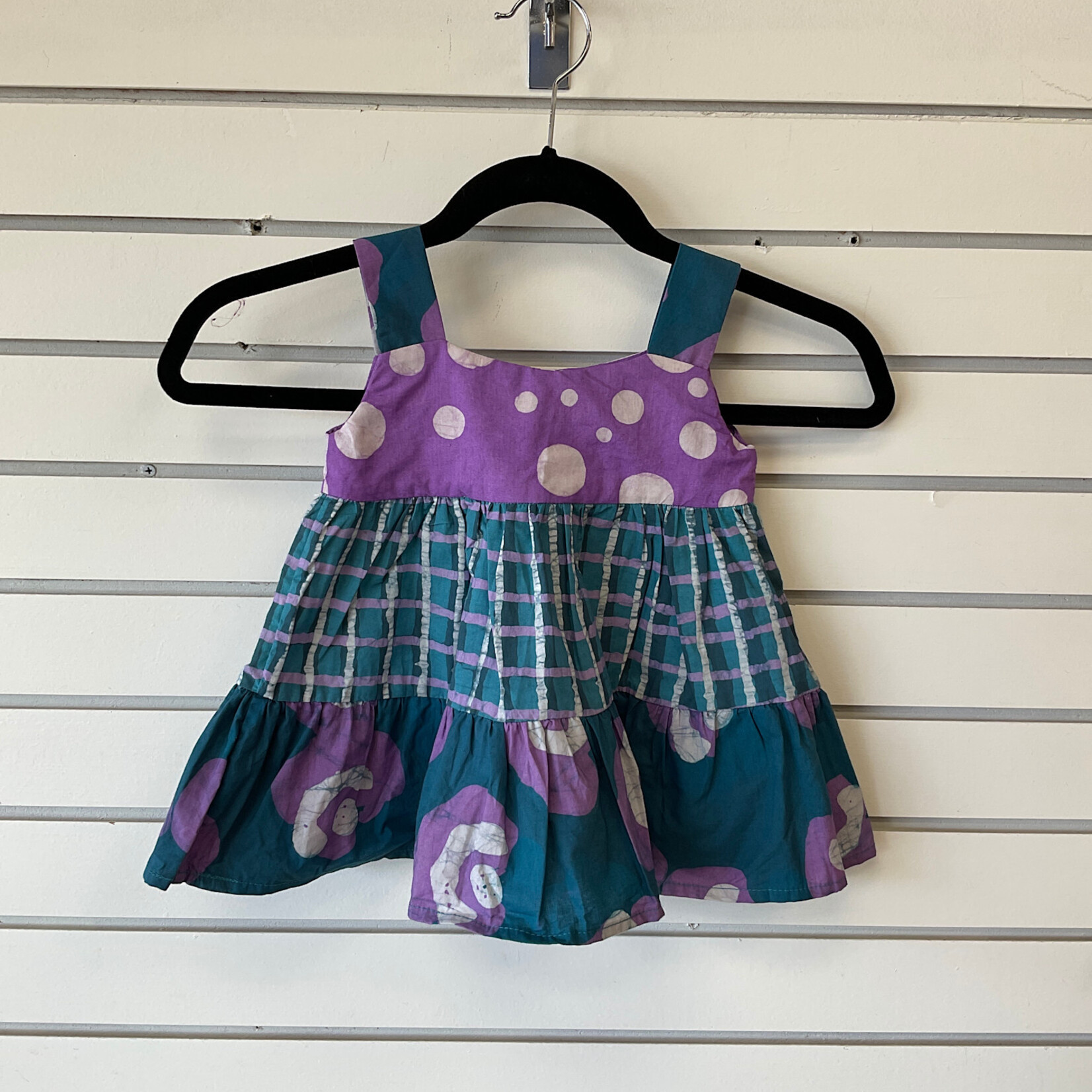 Global Mamas Carousel Dress: Poppies-Teal-Organic-18M