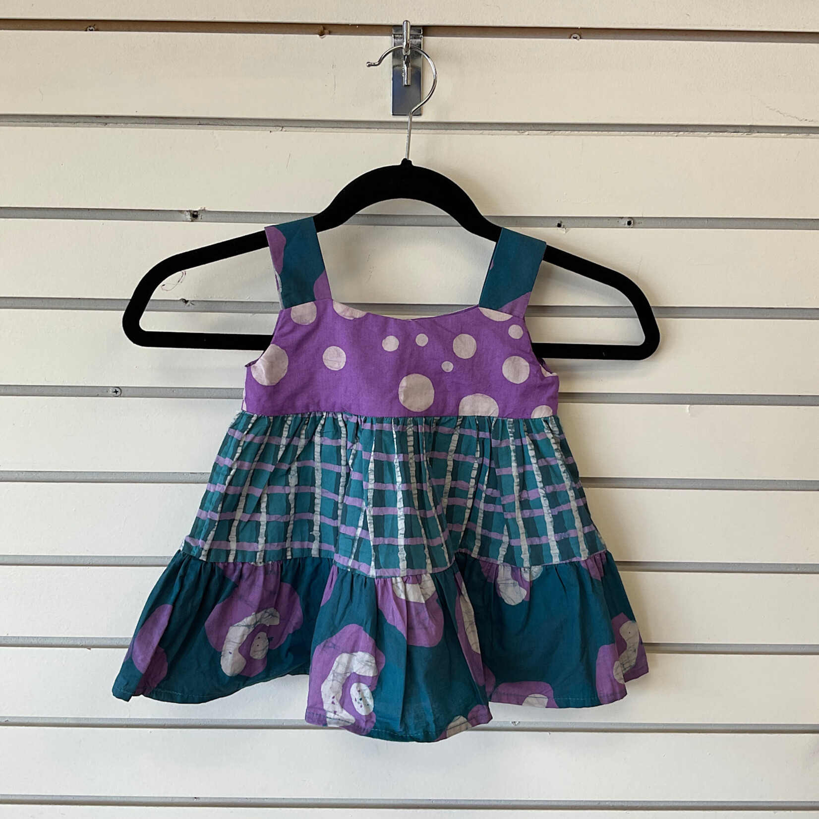 Global Mamas Carousel Dress: Poppies-Teal-Organic-24M